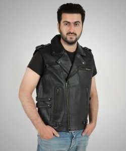 Enigma - Men’s Leather Waistcoat (Black) Enigma - Men’s Leather Waistcoat (Black)