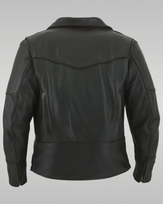 Motrox Men's Black Cowhide Leather Motorcycle Jacket - With Free CE Armour (S To 6XL)
