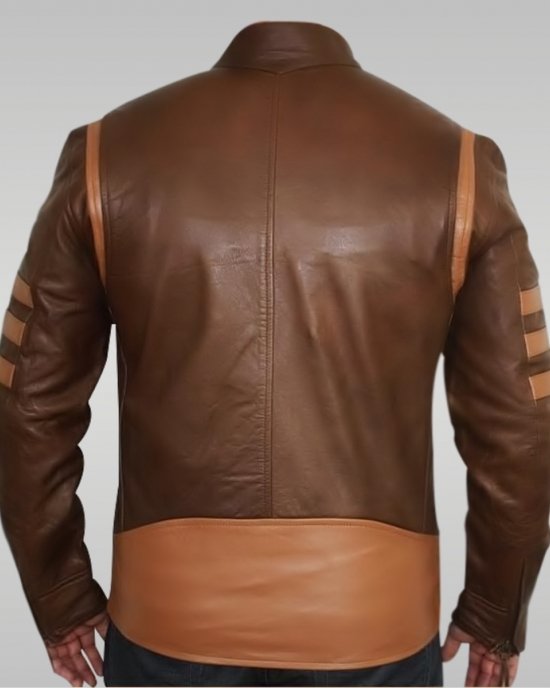 X-Men Origins - Men's Leather Jacket (Antique Brown)