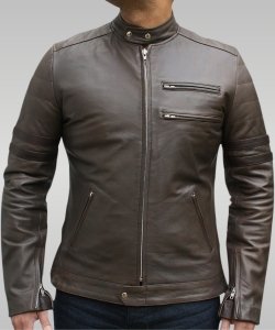The Hybrid - Men’s Leather Jacket (Antique Olive)