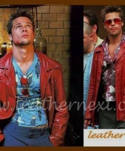 Fight Club - Men's Leather Jacket (Red)