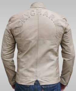 The Lucky Charmer - Men’s Leather Jacket (Beige)