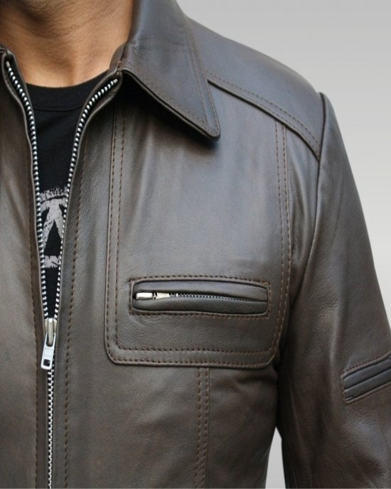 Hades - Men’s Leather Jacket (Antique Olive)