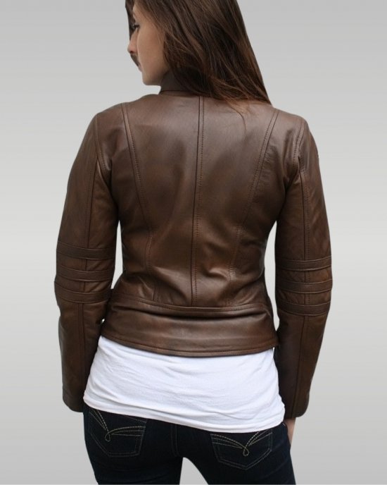 Dark Angel - Women’s Leather Jacket (Brown)