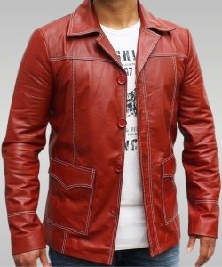 Fight Club - Men's Leather Jacket (Red)