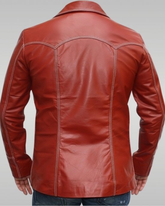 Fight Club - Men's Leather Jacket (Red)