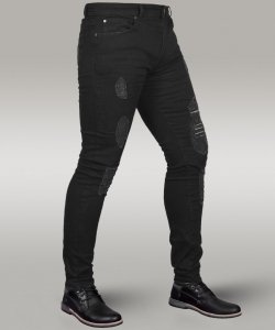 Immense - Men's Super Skinny Ripped Jeans (Black)