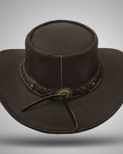 Aussie - Men's Leather Cowboy Bush Hat (Brown)