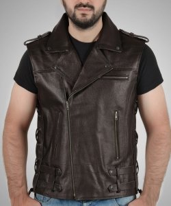 Enigma - Men’s Leather Waistcoat (Brown) Enigma - Men’s Leather Waistcoat (Brown)