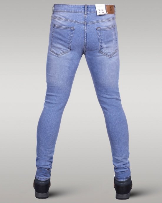 Immense - Men's Super Skinny Ripped Jeans (Iced Blue)