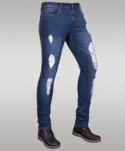 Immense - Men's Super Skinny Ripped Jeans (Midnight Blue)